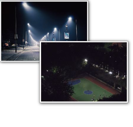 Parking lot and ball court lighting